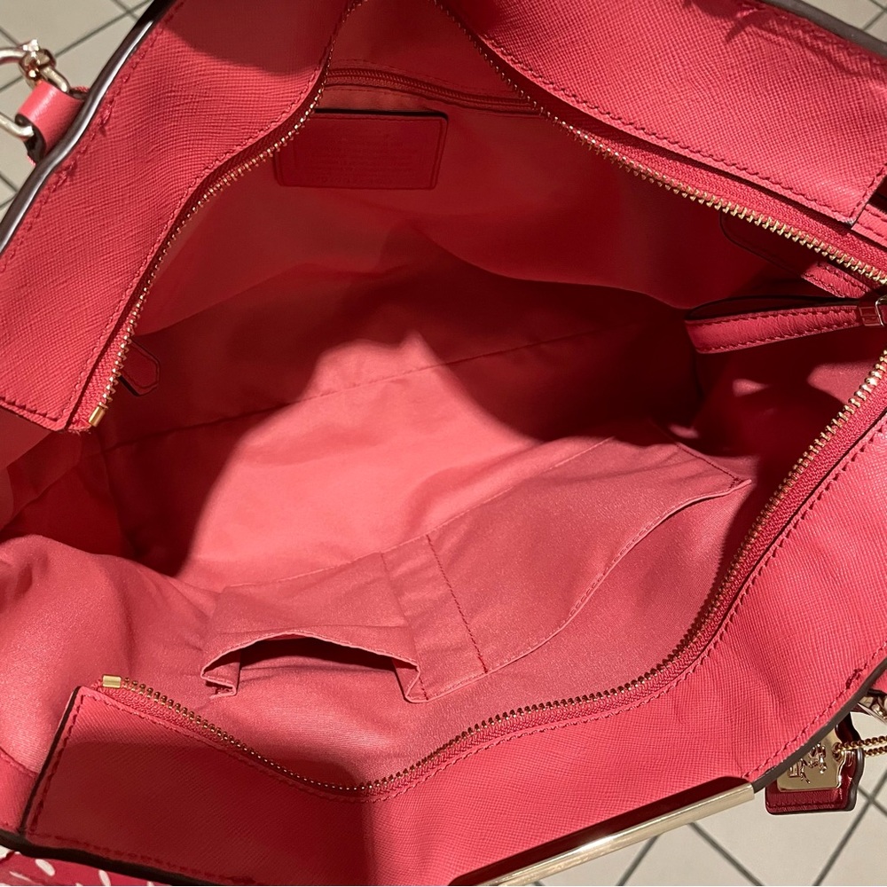 Coach Madison East West Saffiano Leather Tote, Pink with Gold Hardware - Picture 8 of 17